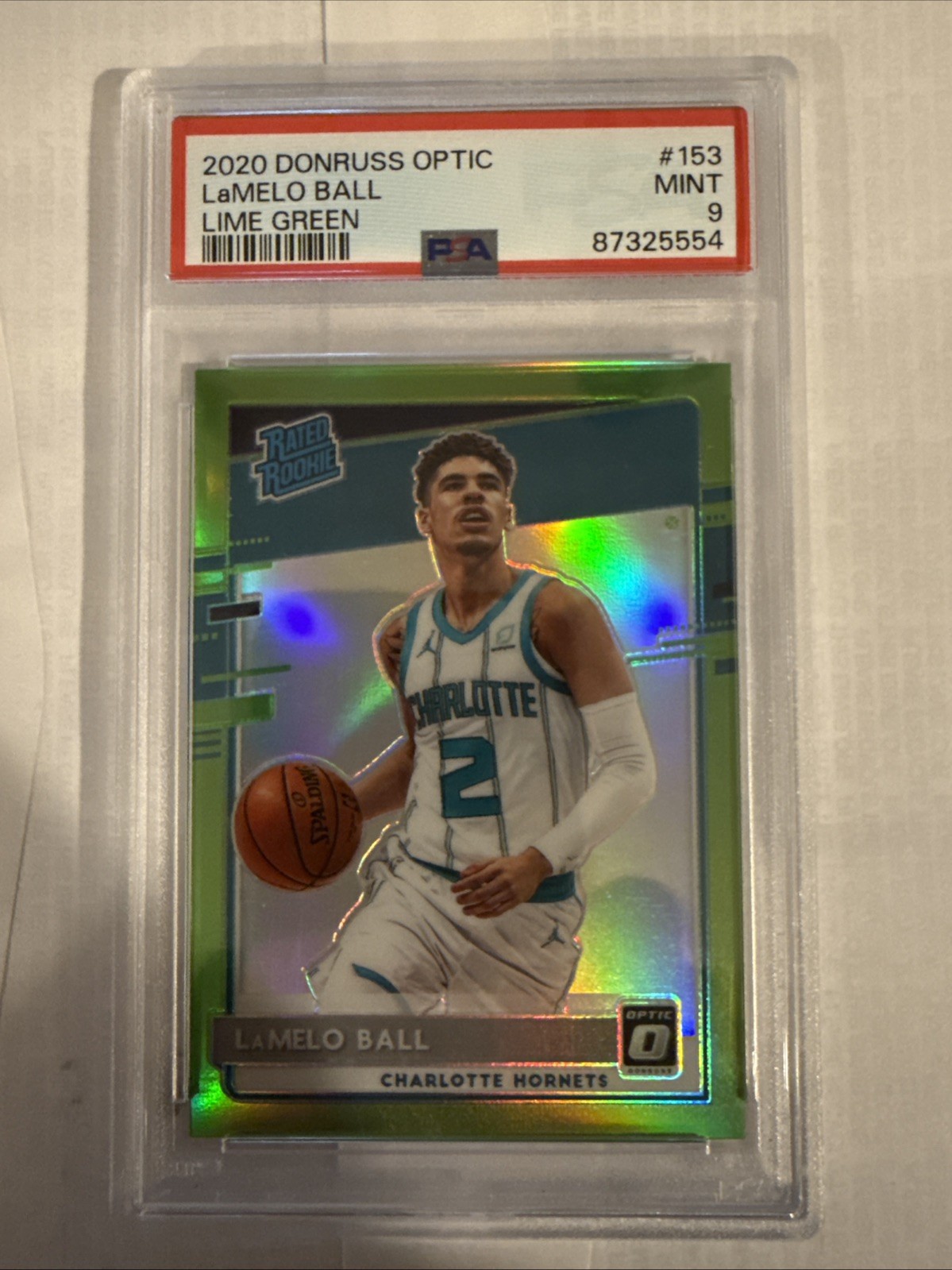 2020-21 Panini Donruss Optic Rated Rookie LaMelo Ball #153 Lime Green /149 (RC)
