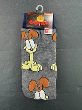 Nickelodeon Garfield Socks Mens Size 6-12 Crew SOCKS Novelty Gift Gray NEW