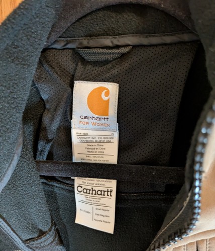 Carhartt Women's Soft Shell Jacket Full Zip Water Repellent WJ176 Size Small - Picture 4 of 6