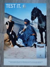 ORIG REKLAME WERBUNG 1999    WEST Zigaretten