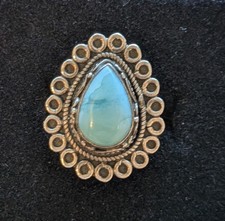 Larimar Statement Ring Southwest Style Vintage Aesthetic Sz 6 925 Silver