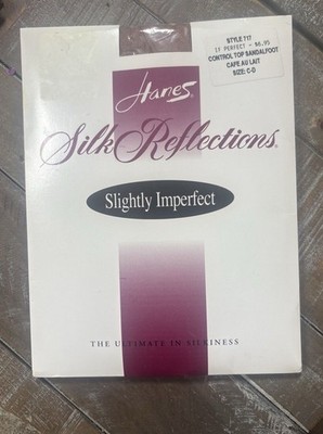 Hanes Silk Reflections Slightly Imperfect Pantyhose Sz C-D Cafe Au Lait Control