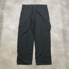Wrangler Cargo Trousers Mens 38" Straight Fit Workwear Pants, Black