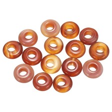 15pcs Natural Stone Beads 5x10mm Large Hole Craft Beads, Red Stone