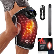 Heated Cordless Knee Massager 660nm 850nm Red Light Therapy Vibration