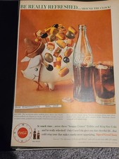 1960 Coca Cola Vintage Original Print Ad 8.5 x 10 75" Party Snacks Coke Bottle