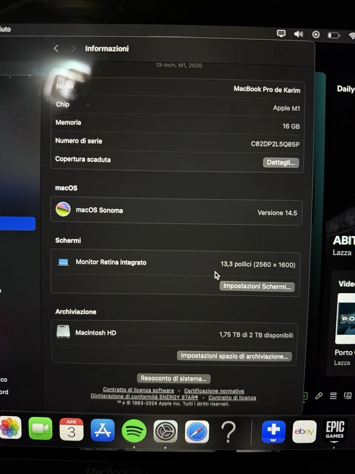 Apple MacBook Pro 13" M1 · 16GB · 2TB, foto 4 di 4