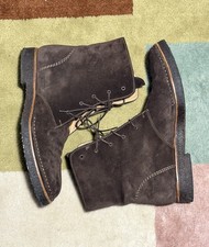 Salvatore Ferragamo Women's Ankle Boots Vintage Brown Leather Suede, Lace-Up
