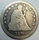 1876 CC - Seated Liberty Quarter - Exact Coin Imaged #SL234