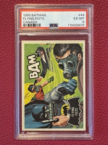1966 Topps Batman Black Bat #44 Flying Fists — PSA 6