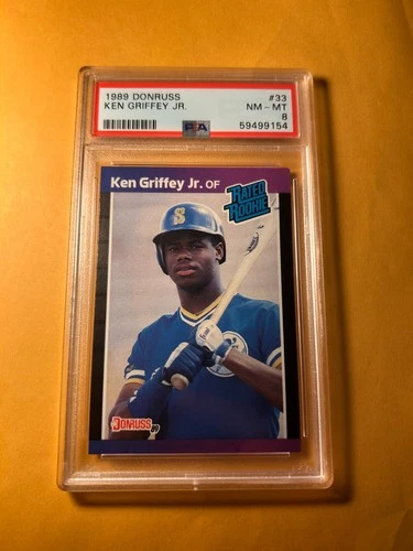 PSA 8 1989 DONRUSS #33 KEN GRIFFEY JR ROOKIE RC CARD