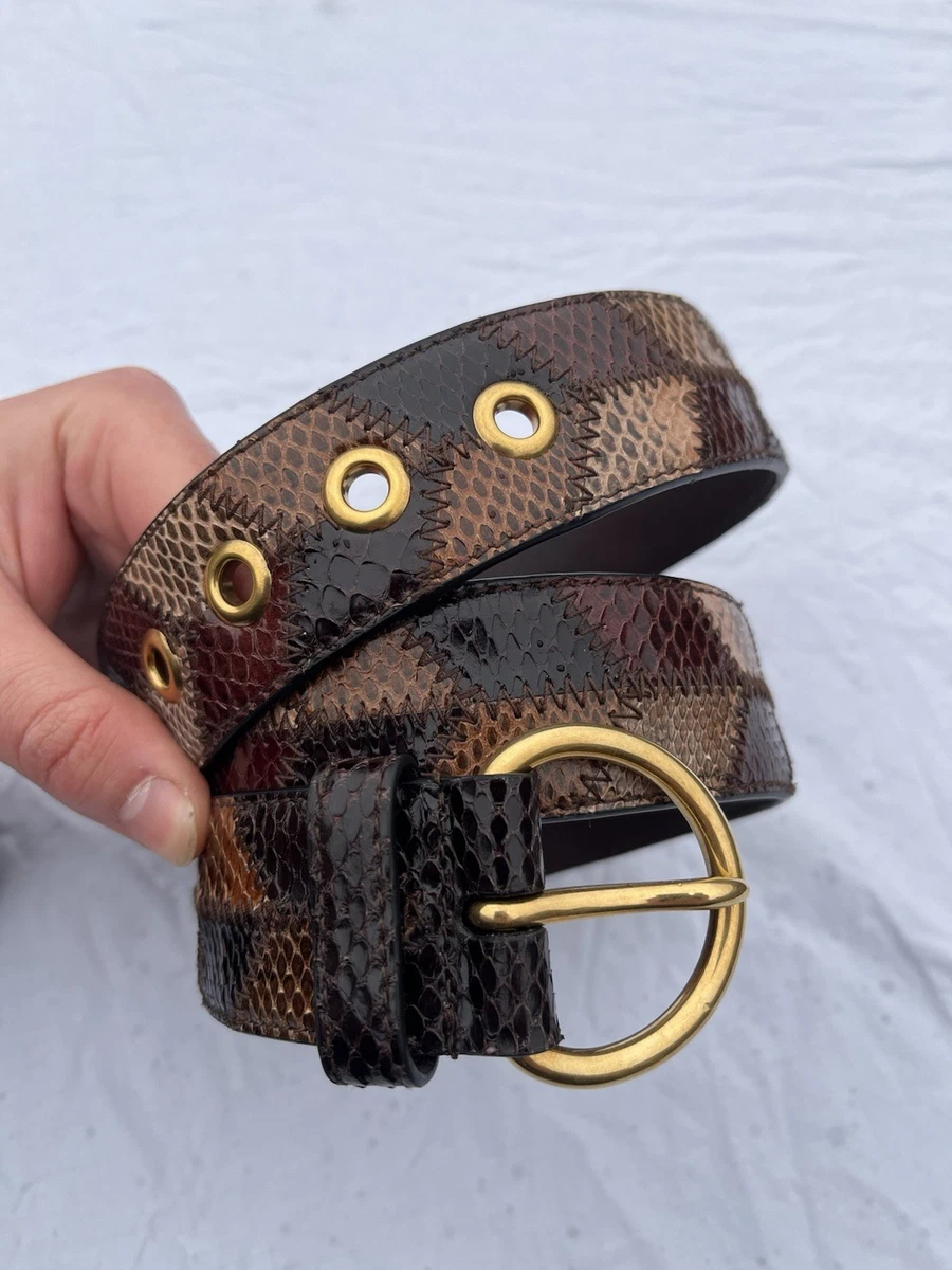 Miu Miu Snake Print Leather Belt - Brown & Tan 36 Women main image 4