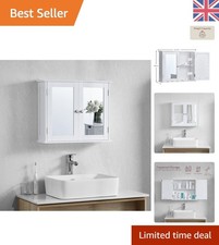 Space-Saving Wall-Mounted Bathroom Cabinet with Mirrored Doors and Soft-Close