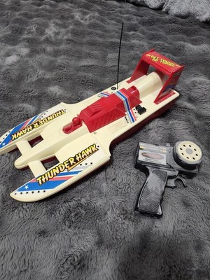 Vintage Remco Thunder Hawk Remote Controlled Speed Boat Not Tested 1987