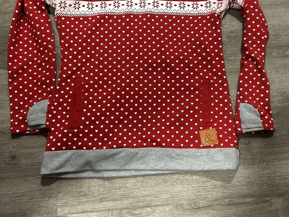 Moletom AMPERSAND AVENUE & Boutique jogos de renas com capuz duplo Natal GG - Imagem 3 de 4