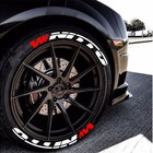 White Tire Lettering NITTO Sticker 1.06" 14"-22" With Racing Flag 8 Sets
