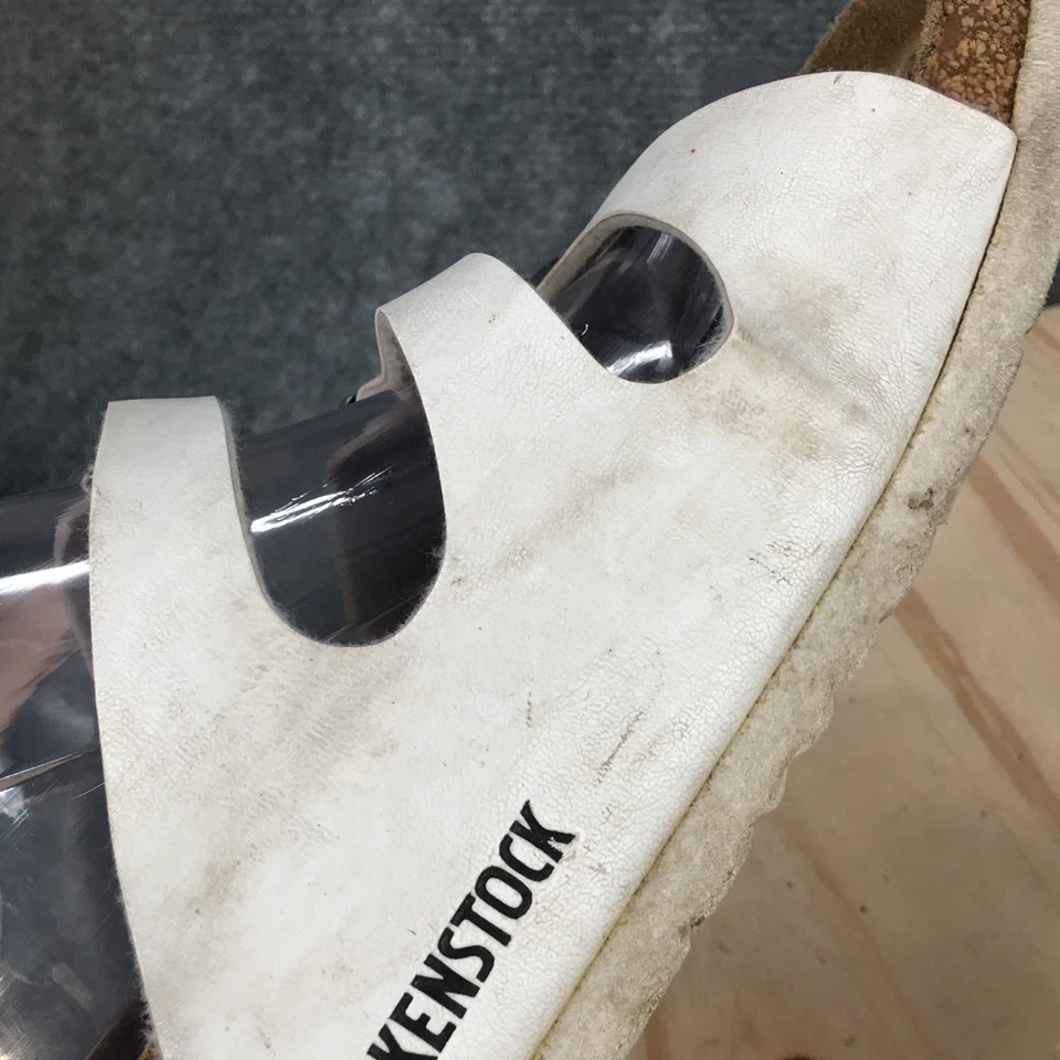 Birkenstock Sandals 37 Florida Slide White Slip On Buckle Strap Open Toe Comfort - Image 3 of 4