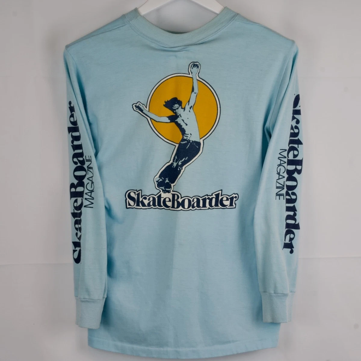 25+ Long Sleeve Graphic Tee Blue Vintage T-Shirts for Men for sale