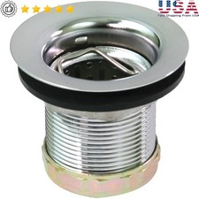Stainless Steel Deep Sink Strainer Chrome Plated Bar Style Dual Basket Drain New