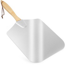 Skyflame Kitchen Supply Aluminum Pizza Peel with Wooden Handle 14-Inch x 16-Inch