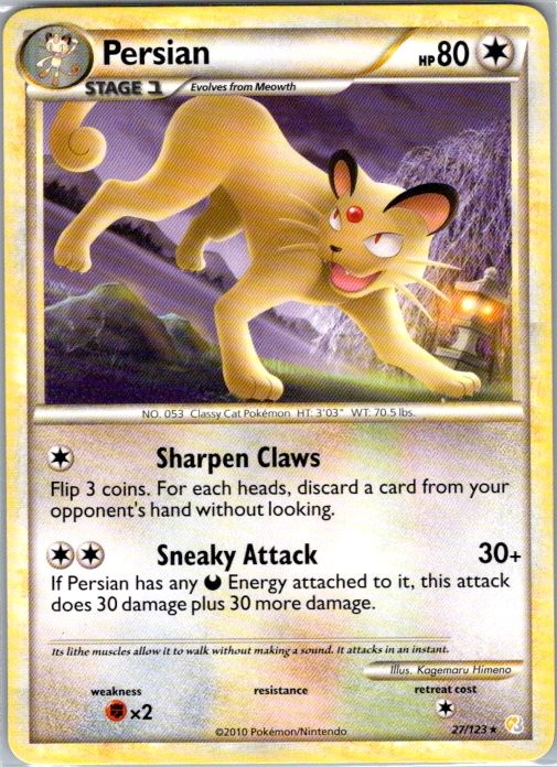 Persian 27/123 Rare HeartGold SoulSilver LP