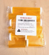 Empty Plastic Pill Bottles with Easy open Caps 8 Dram 12 Pcs