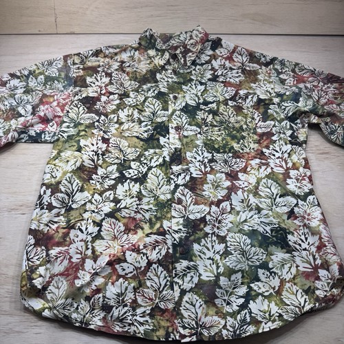 Camicia hawaiana dritta uomo media autunno foglie manica corta con bottoni - Foto 1 di 19