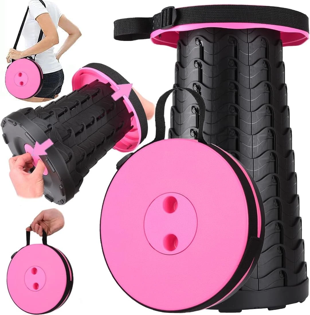 Pink collapsible camping stool variation