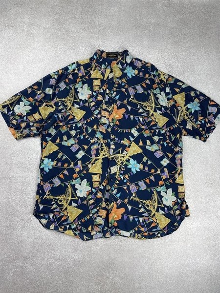Men LEONARDO Shirt Multicolor Silk 44 / XXL / 52
