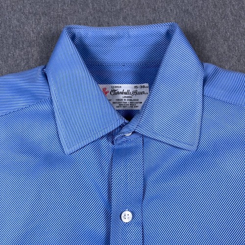 Turnbull &d Asser Shirt Mens Size 15 / 38 Cotton Blue Striped French Cuff - Picture 2 of 10