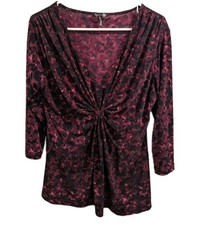Y2K Style Babydoll Top Fairy Grunge Festival Purple Dark Floral 90s Boho Large