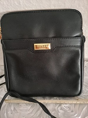 Damen Umhängetasche Schwarz Leder Osprey London London Gebraucht Top Zustand
