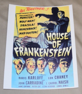 Vintage House of Frankenstein Poster 11  x 14