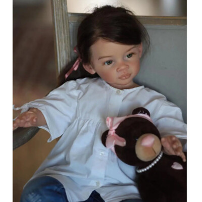 32 Inch Lifelike Realistic Vinyl Reborn Toddler Baby Doll Girl Awake Handmade