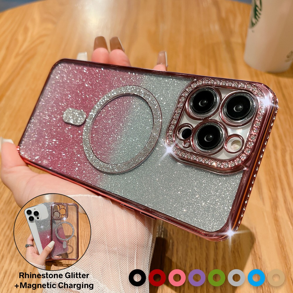 Luxury Bling Diamond Mag Safe Magnetic Cas For iPhone 14  13 12 11 Pro Max Cover