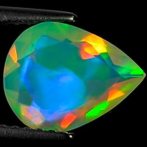 1.16 Ct Natural Ethiopian Faceted Opal Gemstone Multi Color Pear Cut