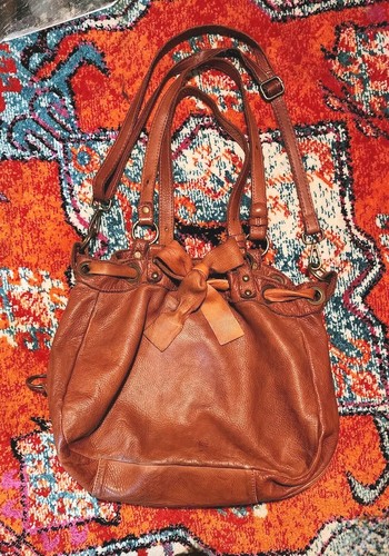 Vera Pelle Made In Italy Leather Bag Crossbody Purse Shoulder Bag Soft Boho Vtg - Picture 2 of 8