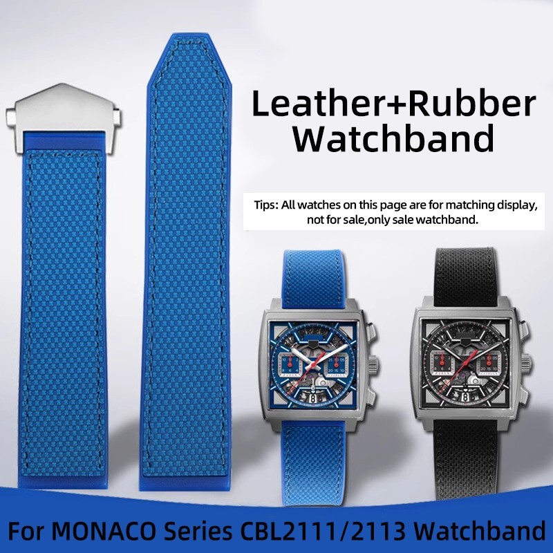 For Tag Heuer MONACO CBL2188 CBL2184/2183 Leather Silicone Watch
