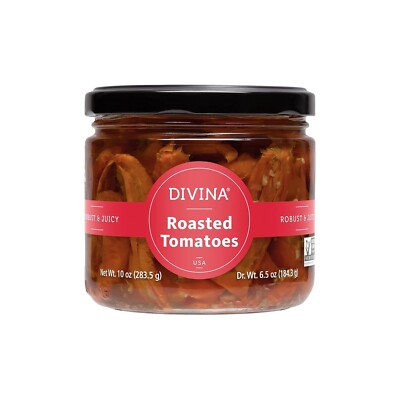 Divina Roasted Marinated Red Tomatoes, Six 10 Oz Glass Jars