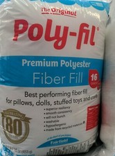 Fairfield Poly-Fil Premium Polyester Fiber Filler White 16oz Toys Pillows Fill