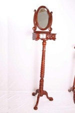 Traumhafter kolonialer Standspiegel /aus massivem Mahagoni / Rasierspiegel / Neu