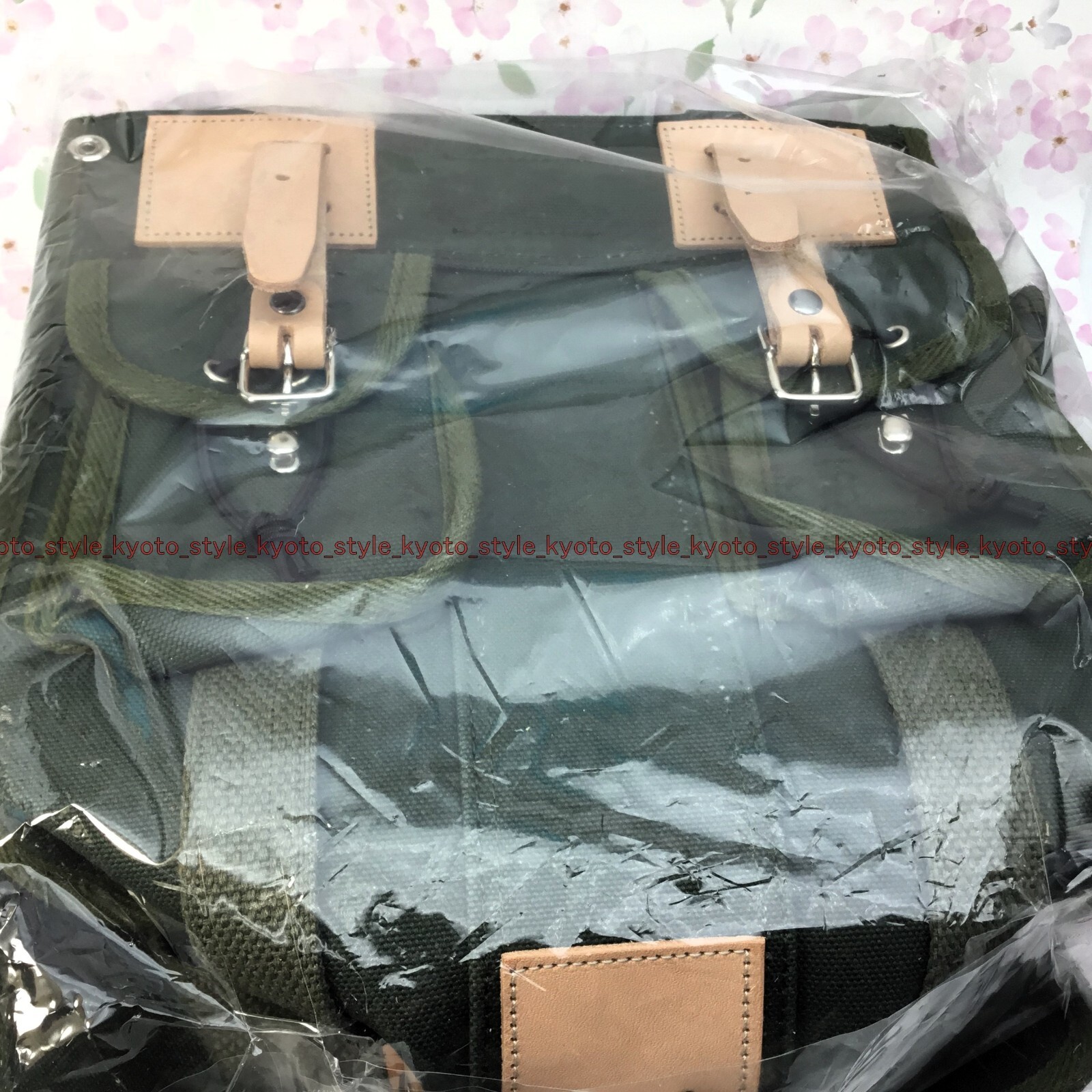 Ostrich Bicycle Front Bag F-106 Green 13.9L Cotton Made in Japan New