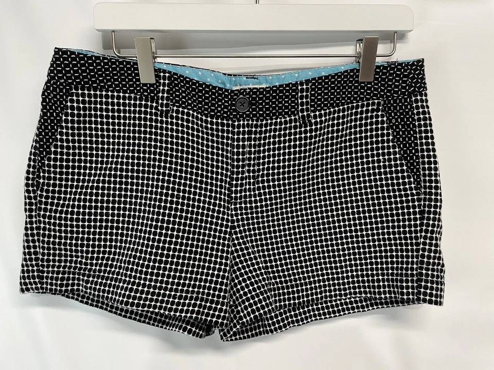 Pantalones Cortos Merona Negro Blanco 2.5" Modernos Planos Tiro Medio Bolsillos Delanteros 100% Algodón 10 Foto 3 de 4