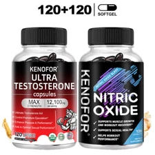 Nitric Oxide & Ultra Testosterone 240 Capsules, Testosterone Booster, ED Support