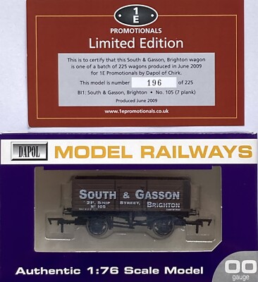 Dapol 00 1E Promotionals 7 Plank 10T Open Wagon South & Gasson Brighton #105 L/E