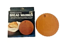 Fox Run Bread Warmer Terra Cotta Stone Vintage 1988 4.75 in Small Round Rustic