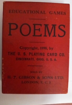 1898 Gedichtspiel illustriert, Nr. 1123, U.S Playing Card Co, Cinncinati OHIO
