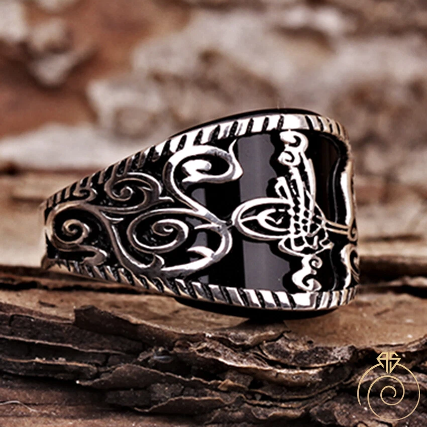 Men's onyx shop band rings
