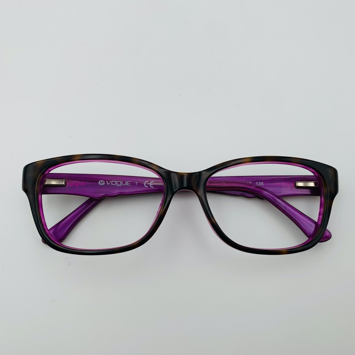Vintage Art Deco Vogue Eyewear Eyeglasses VO 2814 2019 Tortoise Purple Plum VOGUE eyeglasses TORTOISE CAT EYE glasses frame MOD: VO 2814  main image 4