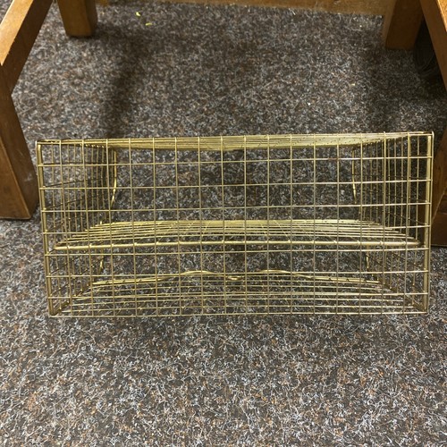 Vintage Brass Wire Desk Basket- Letters In & Letters Out Office To Hang Or Stand - Picture 11 of 16